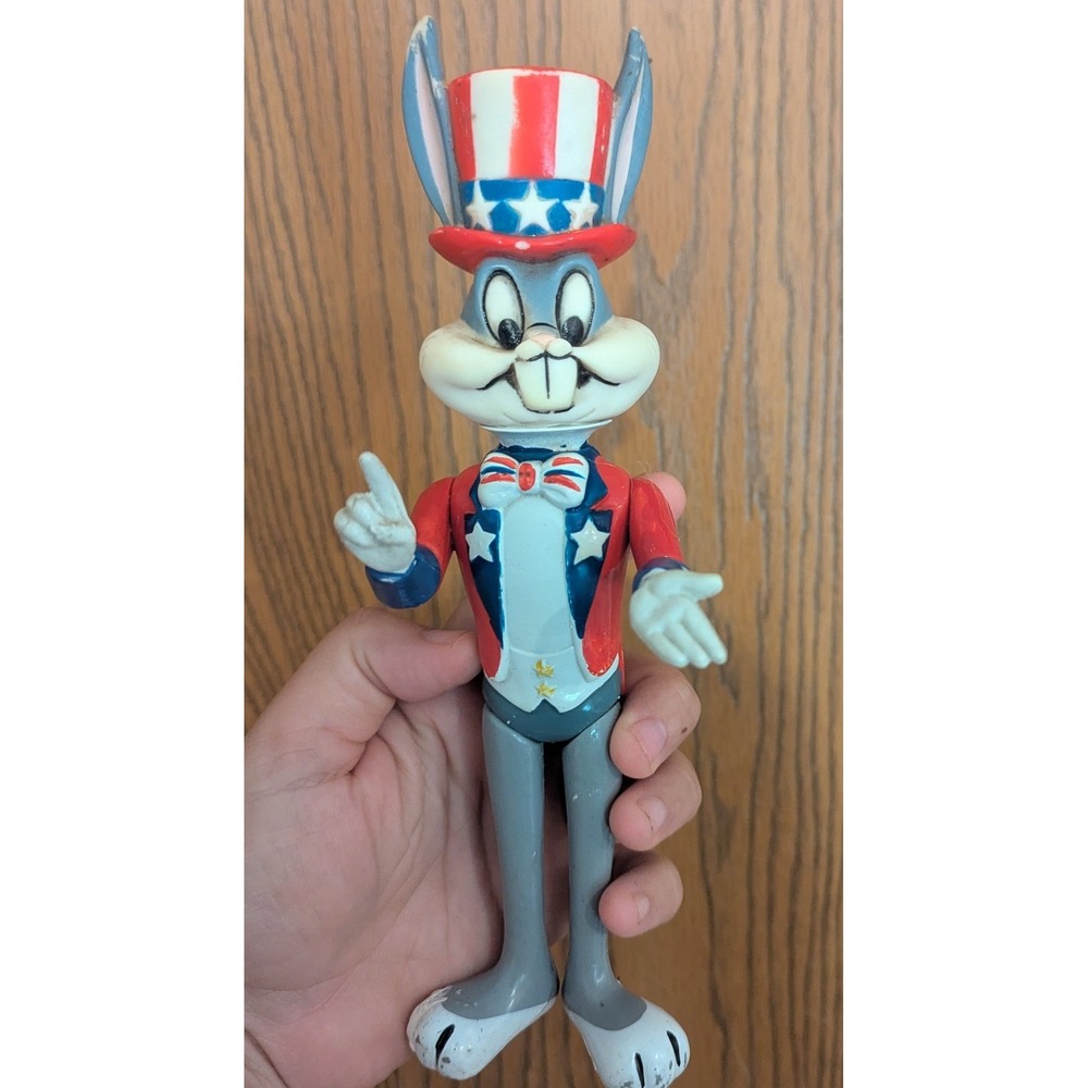 VTG Bugs Bunny Uncle Sam Looney Tunes Warner Bros Dakin Toy Figure Patriotic 9"